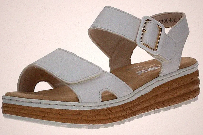 Rieker Damen Sandalen 62760-60 porzellan Elfenbein