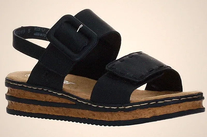 Rieker Damen Sandalen 62950-00 schwarz Schwarz
