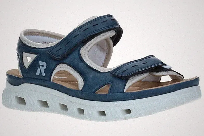 Rieker Damen Sandalen 64066-14 royal/perlcreme Blau