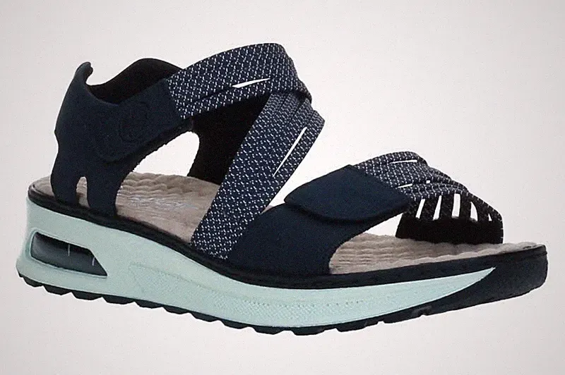 Rieker Damen Sandalen 65671-14 pazifik/pazifik-weis Blau