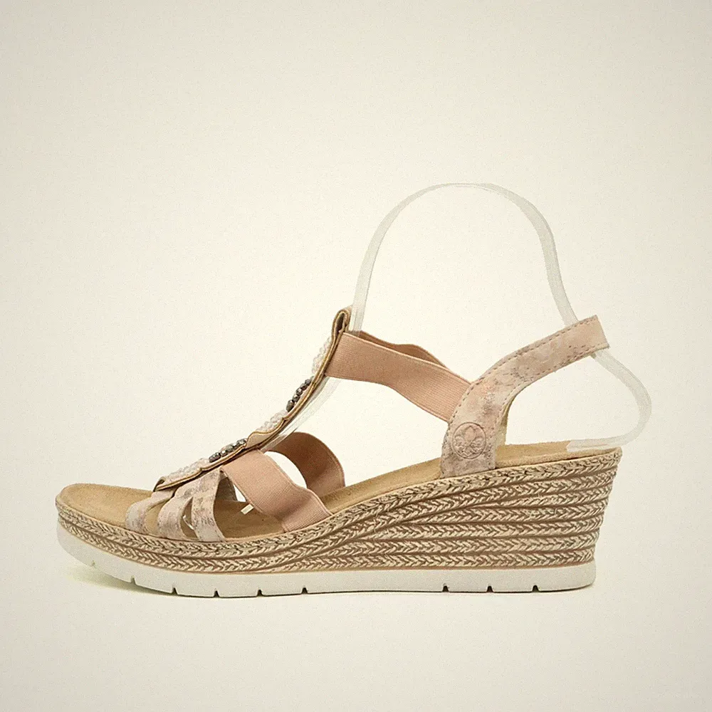 Rieker Damen Sandalen EU 39 61761 Beige Antistress
