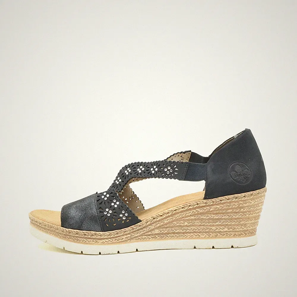 Rieker Damen Sandalen EU 41 Antistress blau Antistress, Komfort-Fußbett