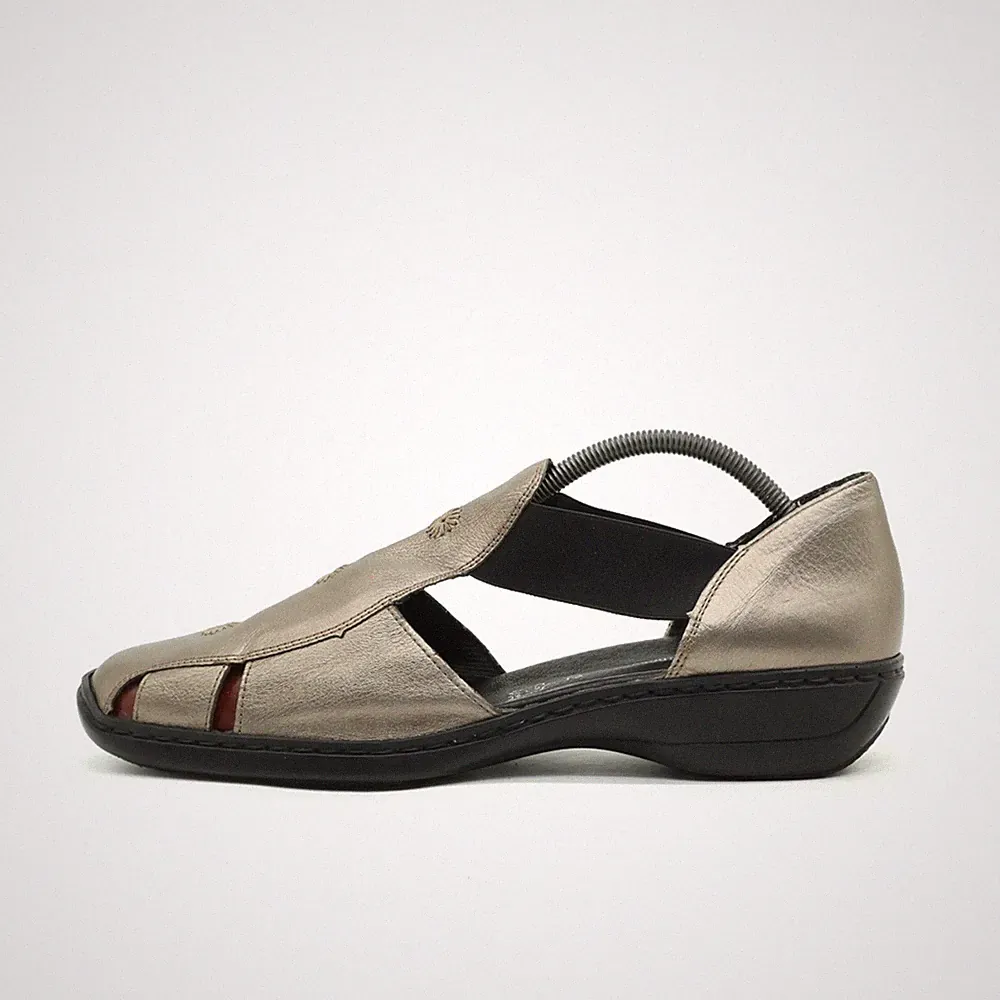 Rieker Damen Sandalen EU 42 Sandale metallic braun