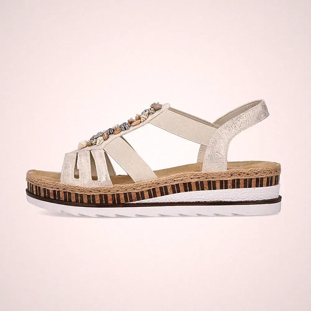Rieker Damen Sandalen gold kombi.