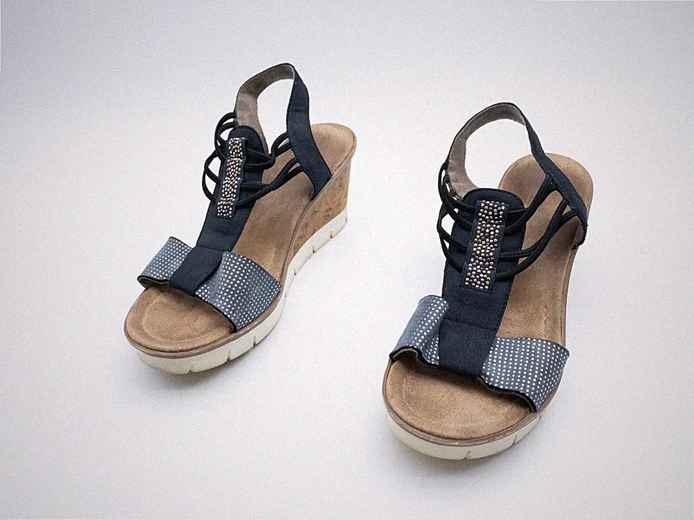 rieker Damen Sandalen Keilsandalette Sommerschuh Sandalette Gr40 EU Art 24635-30
