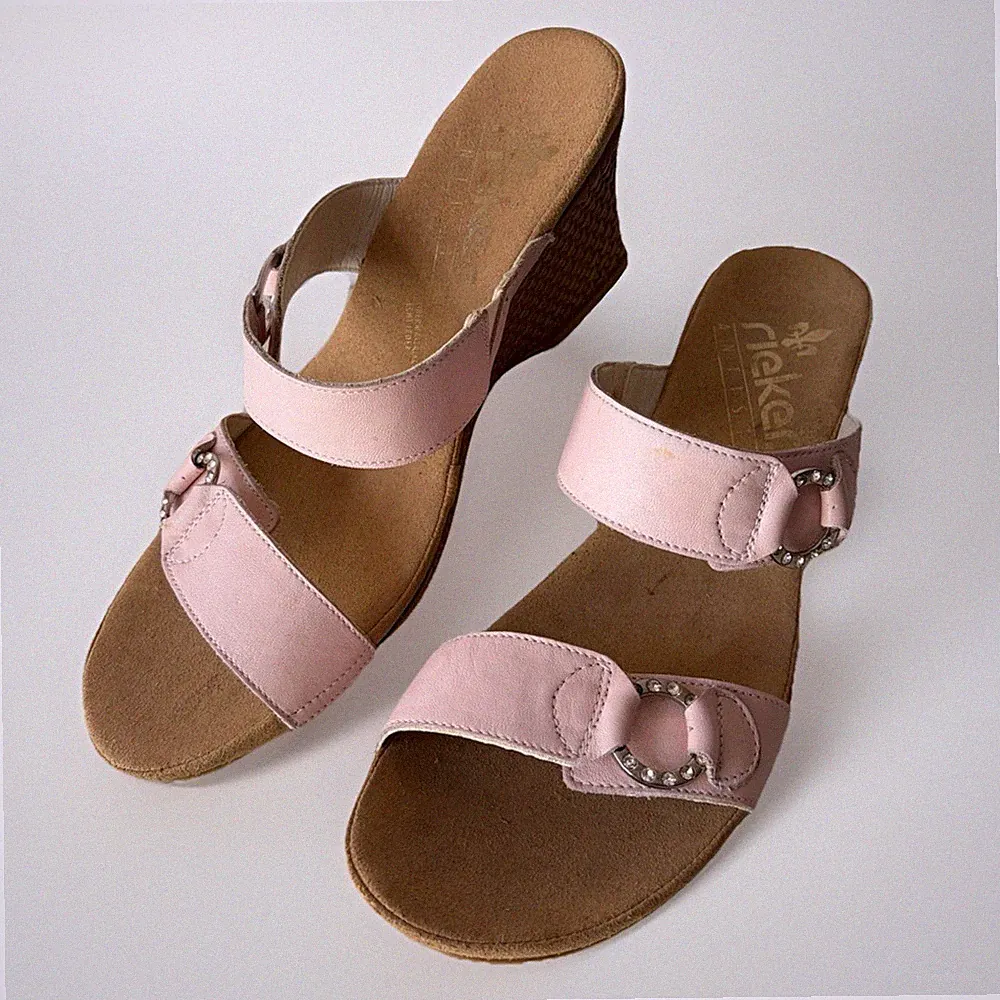 Rieker Damen-Sandalen mit Keilabsatz | Rosa | Größe 41