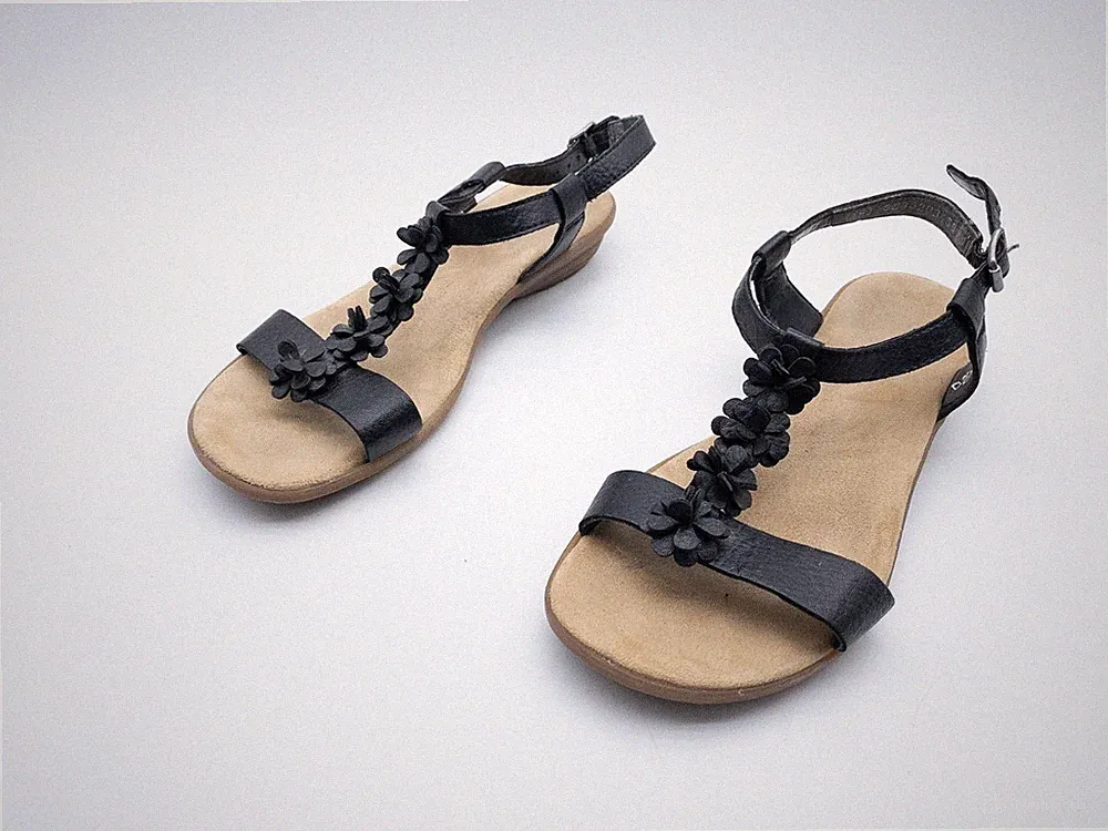 rieker Damen Sandalen Sandalette Freizeitschuhe Schwarz Gr. 39 EU Art. 38930-98