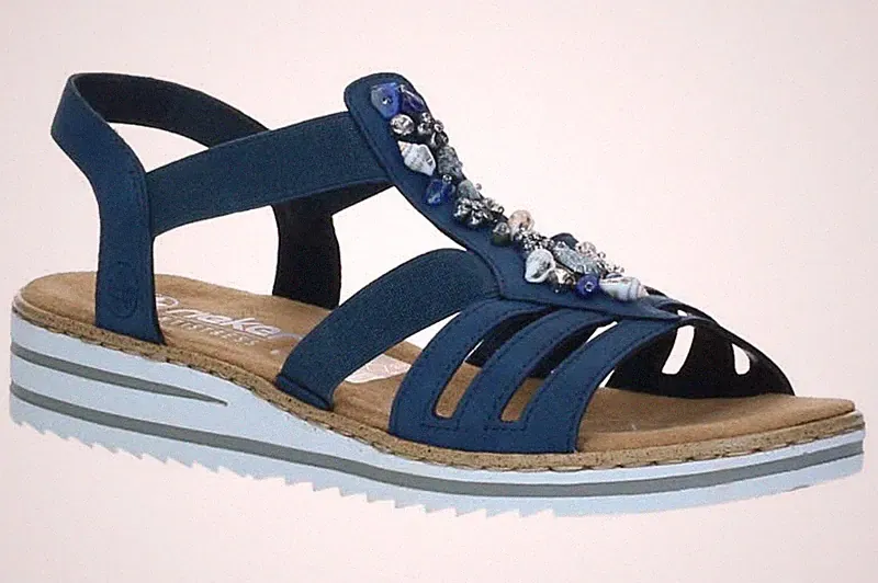 Rieker Damen Sandalen V0649-14 jeans Blau