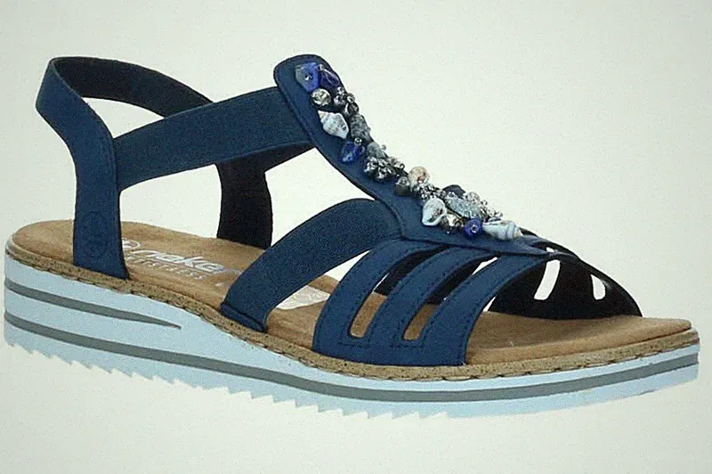Rieker Damen Sandalen V0649-14 jeans Blau