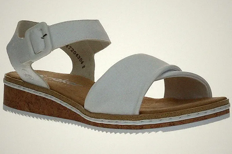 Rieker Damen Sandalen V3691-80 weiss Weiß