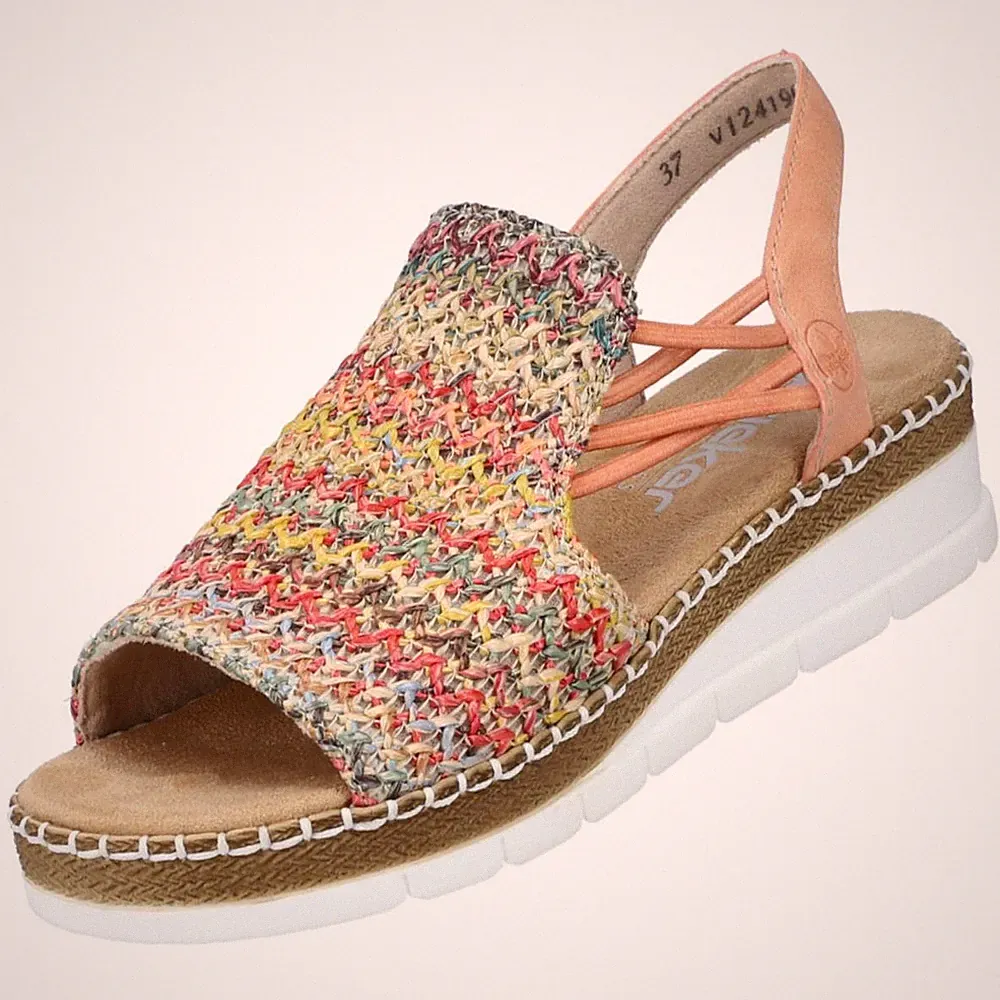orange sandalen mit keilabsatz 42