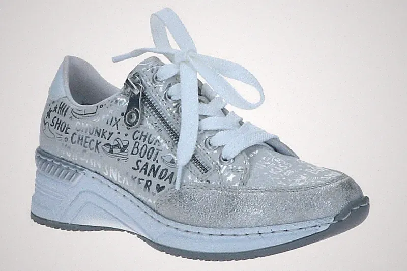 Rieker Damen Sneaker N4316-90 fog-silver/kreide-si Silber
