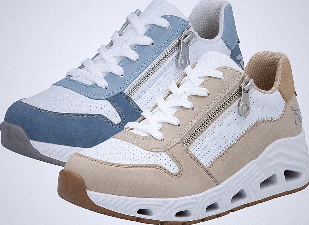Rieker Damen Sneaker Reißverschluss lose Einlage EVA-Sohle Keilabsatz N5204