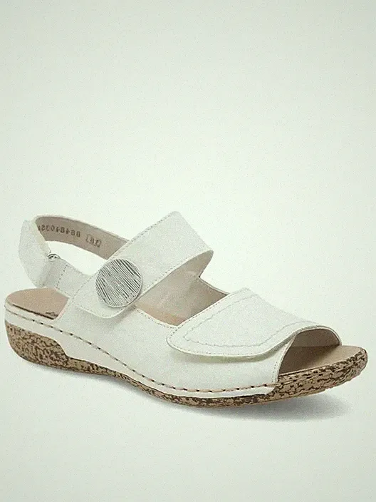 Rieker Damen Sommer Sandale/Sandalette Weiß V7272-80