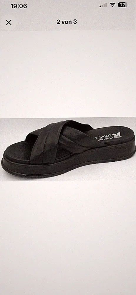 Rieker Damenschuhe Pantolette schwarz Evolution Leder Neu Größe 41
