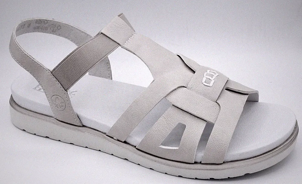 Rieker Damenschuhe Sandalen Keilabsatz Sandaletten hellbeige Neu 40 8253