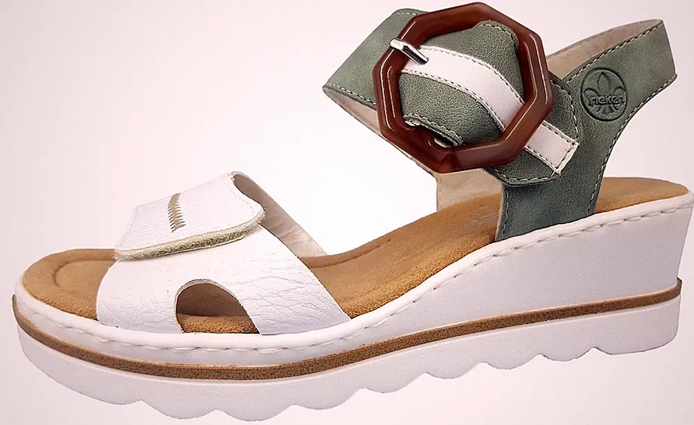 Rieker Damenschuhe Sandalen Sportiv Sandale Weiß Freizeit