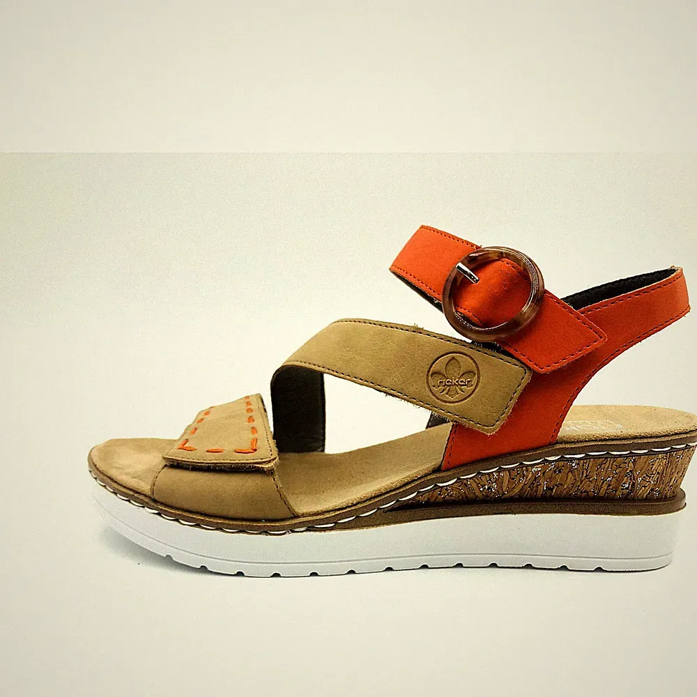 Rieker fsk damen sandalen Damen Sandalette in Beige