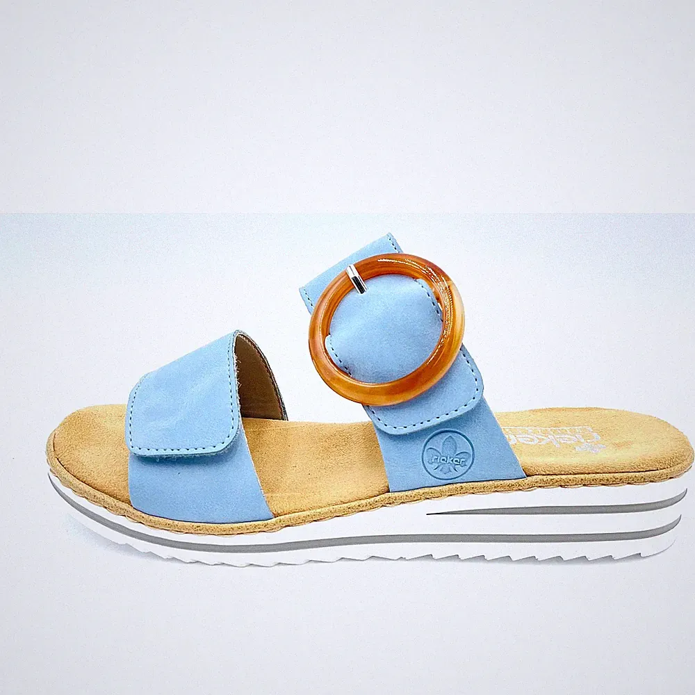 Rieker fsk damen sandalen Pantolette blau