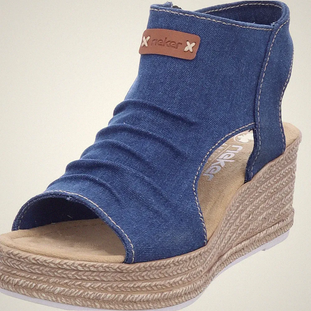 Rieker fsk damen sandalen Sandalette blau