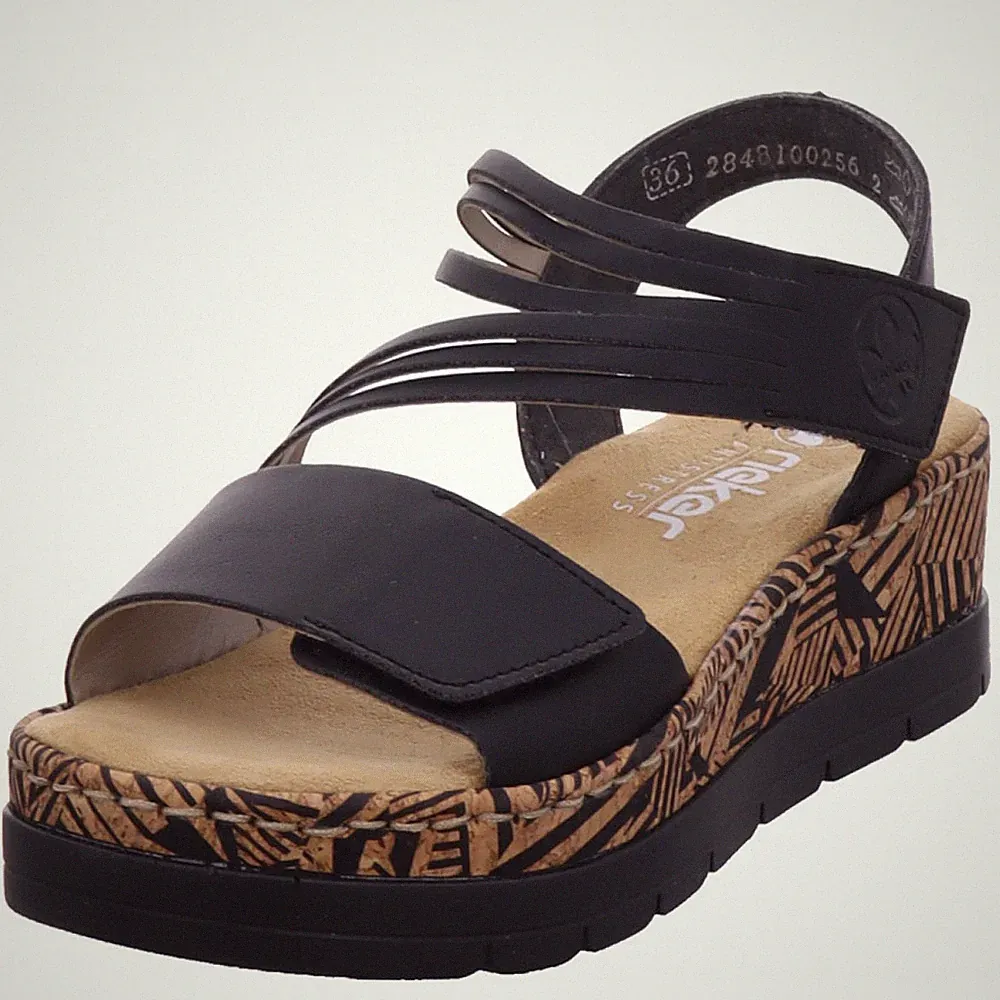 Rieker fsk damen sandalen Sandalette schwarz