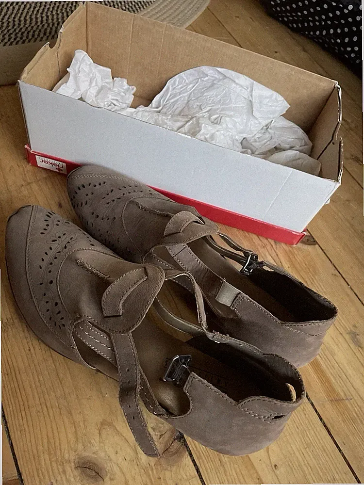 Rieker Halbschuhe Braun Gr.41 Damen Ballerina Sandalen