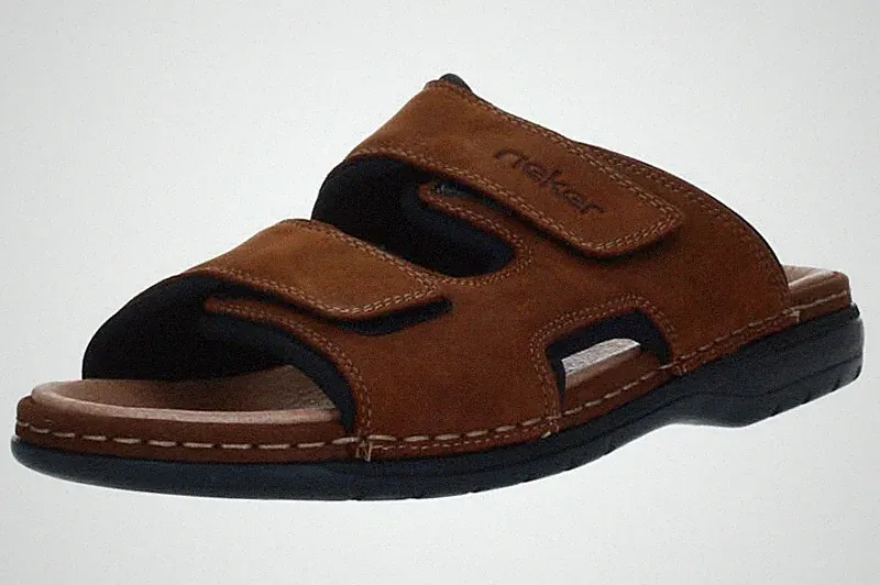 Rieker Herren Pantoletten 25559-25 noce/schwarz Braun