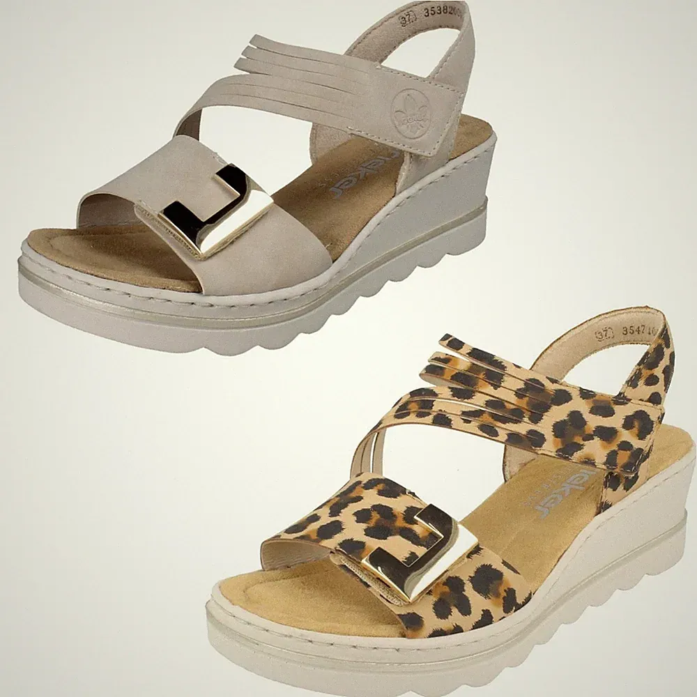 Rieker Keilsandalen Damen 5 CM Keilabsatz Mit Verstellbaren Riemen *67410*