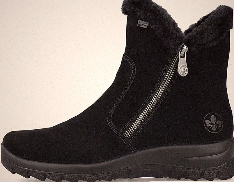 Rieker L7162-00 Schwarz Gr. 37 Damen Leder TEX Stiefeletten UVP: 84,95€ (5501)