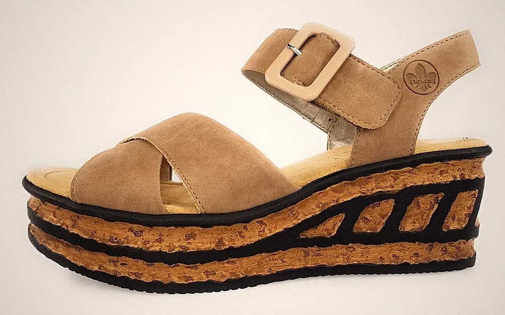 Rieker Nabukino Damenschuhe Sandalen Hoch Braun Freizeit