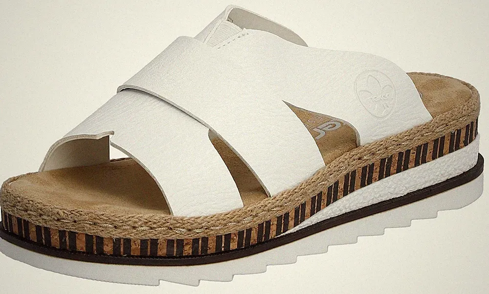RIEKER Pantolette Keilabsatz, Sommerschuh, Gr. 42 , weiß