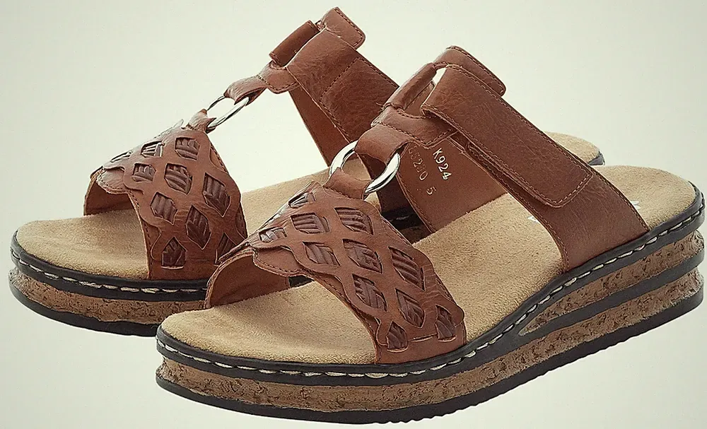 RIEKER Pantolette Keilabsatz, Sommerschuh, Schlappen , Gr. 39 , braun