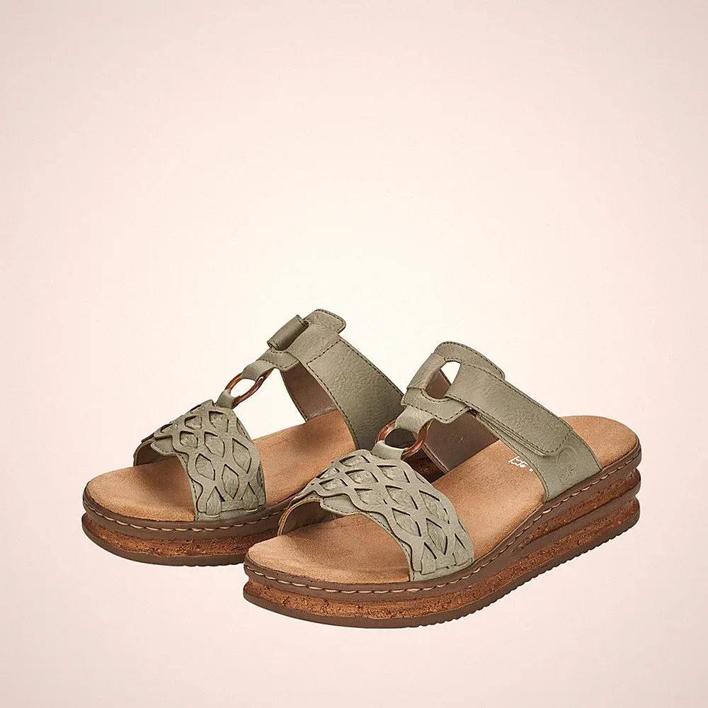 Rieker Pantolette Pantoletten Sandale Sandalen grün 629K9
