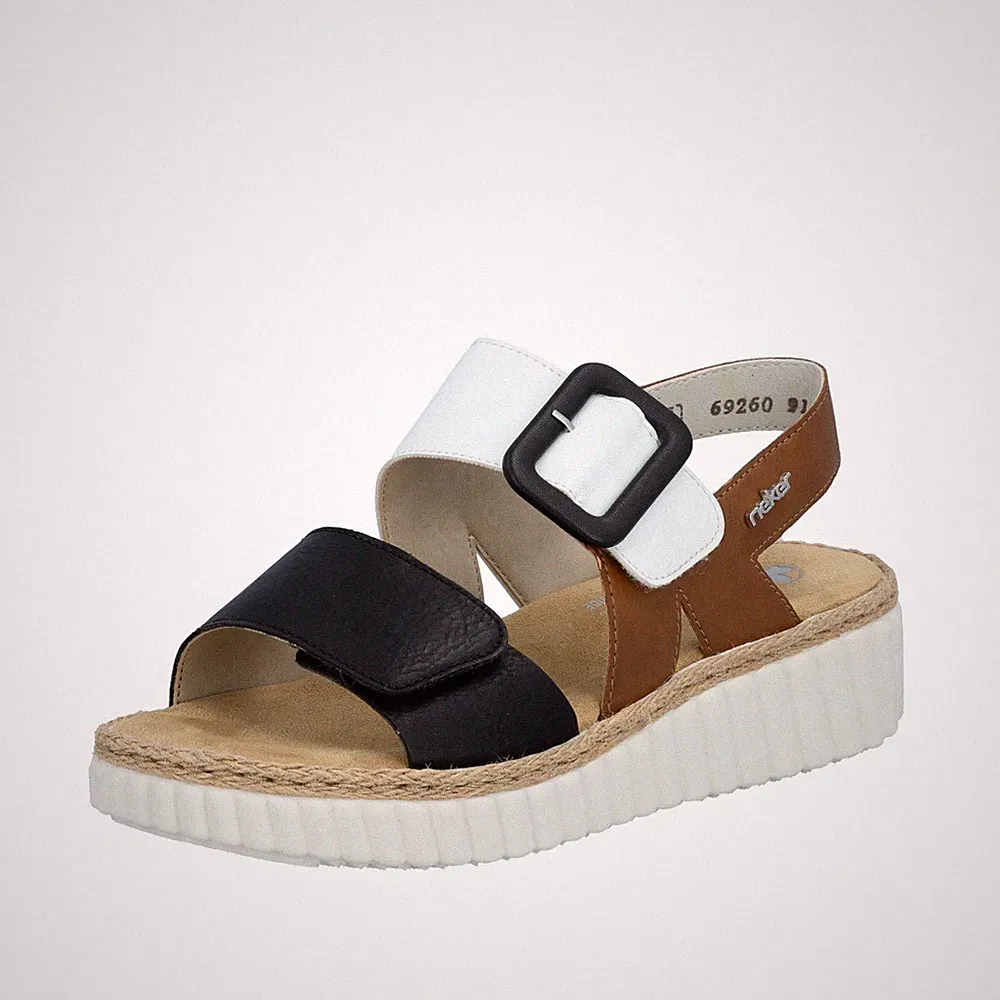 RIEKER Plateausandale Sommerschuh, Sandalette, Keilabsatz , Gr. 38