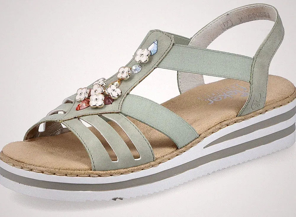 RIEKER Riemchensandale Sommerschuh, Sandalette, Keilabsatz, Gr. 38