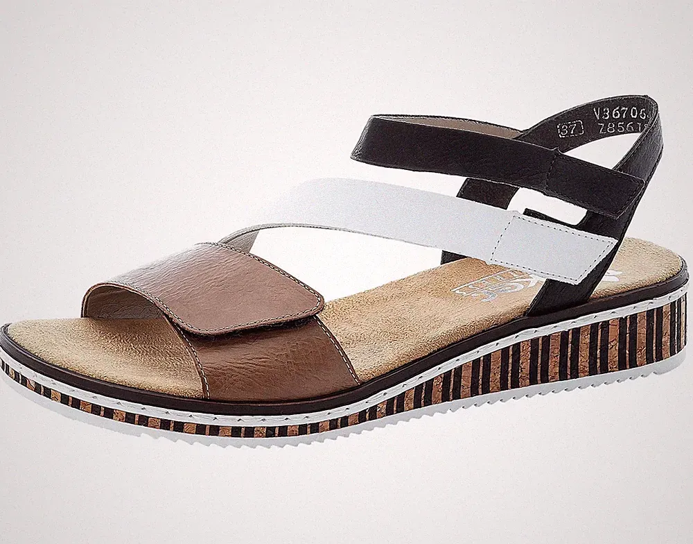 Rieker Riemchensandale, Sommerschuh, Sandalette, Keilabsatz V3670 Gr. 40