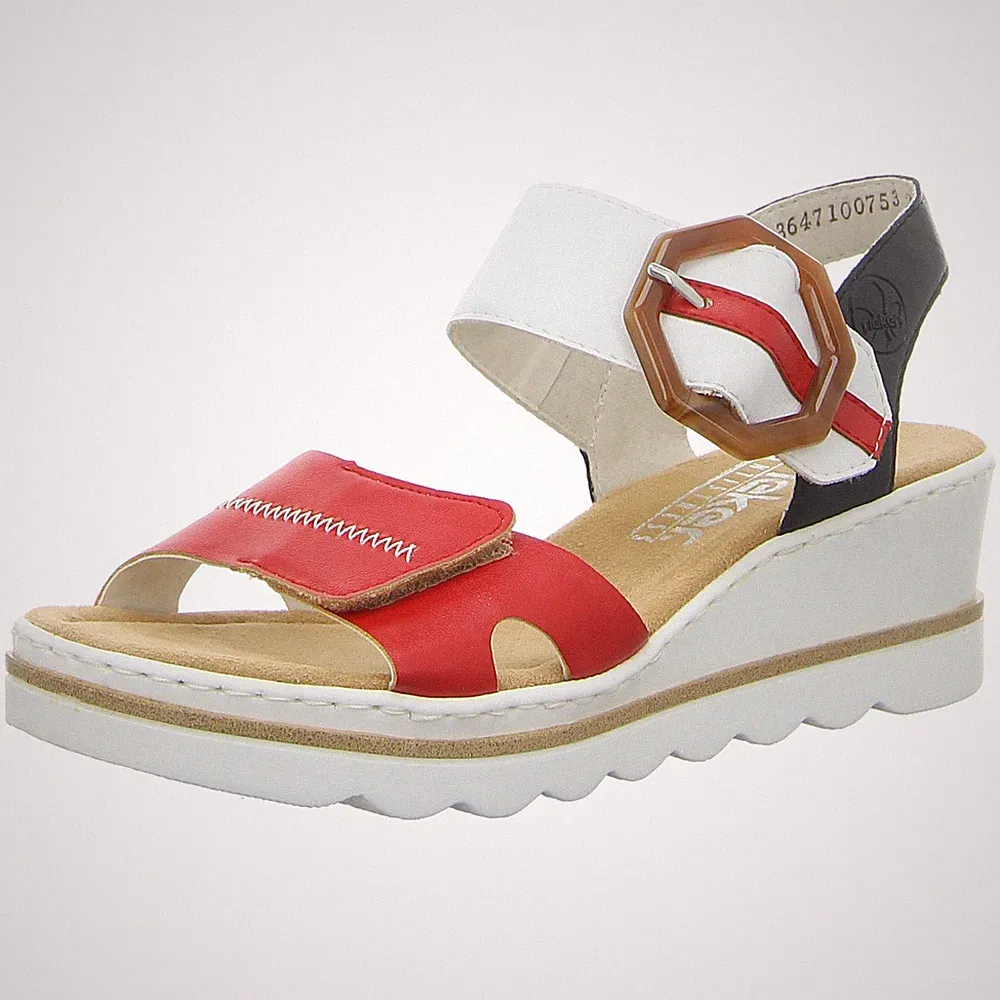 RIEKER Sandale Sandalette 67476-33 rot kombi NEU