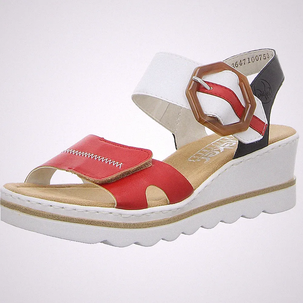 RIEKER Sandale Sandalette 67476-33 rot kombi NEU