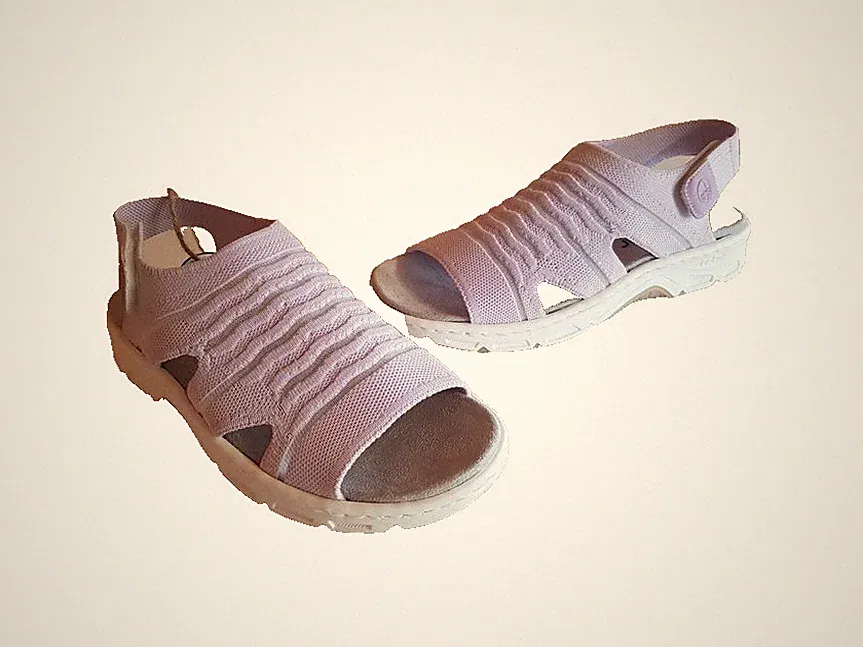 Rieker V9862-30 Damen Sandalen mit Klettverschluss Farbe flieder Größe 38 NEU