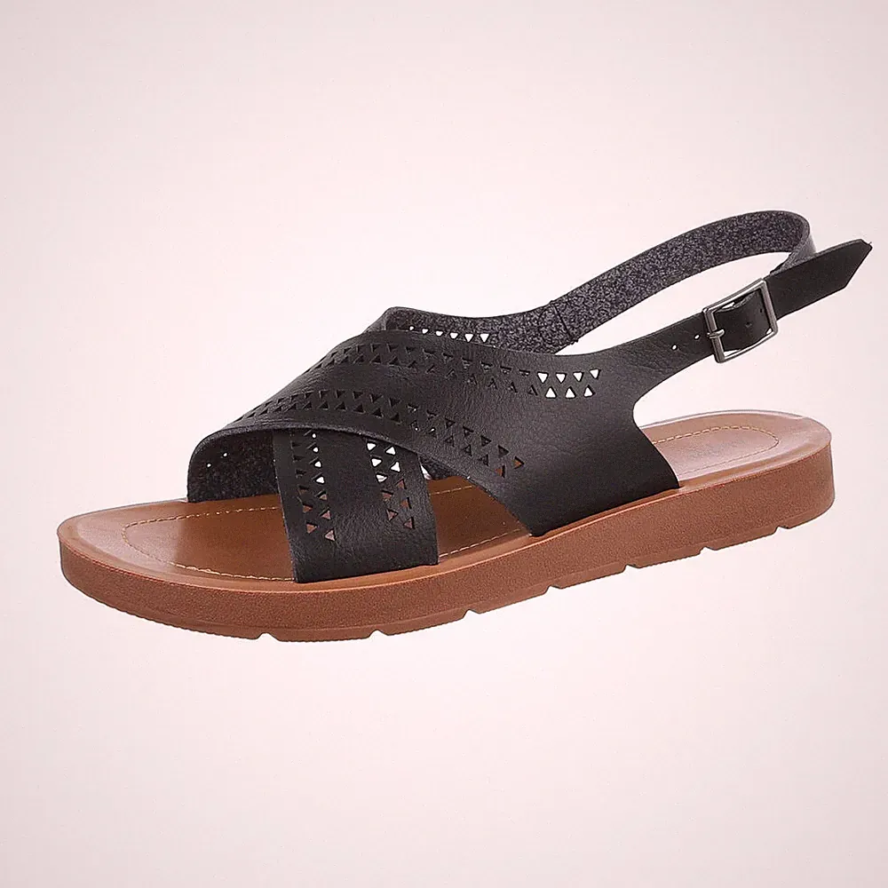 Riemchensandalen Damenschuhe 2560 Ital-design In Schwarz