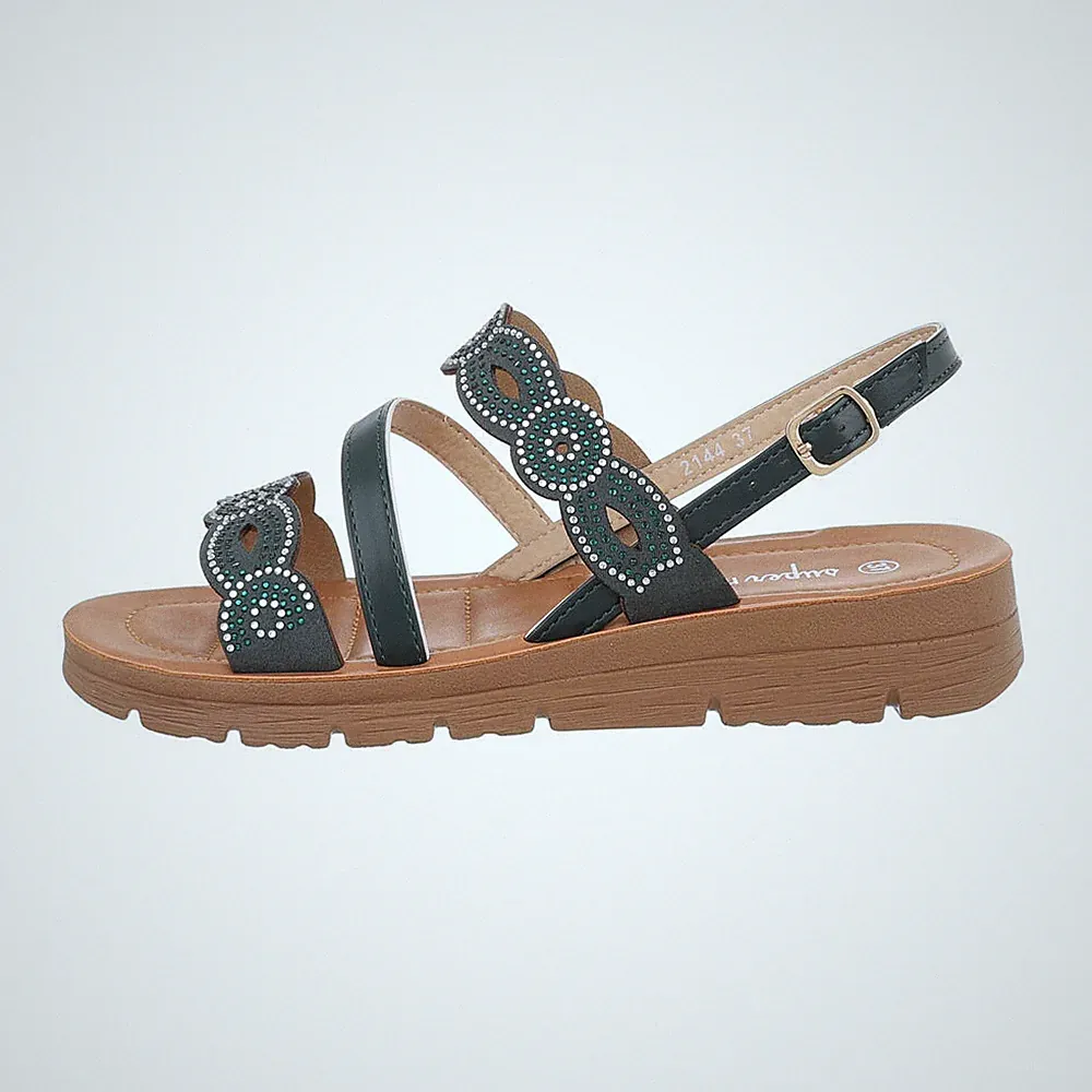 Riemchensandalen Damenschuhe 2936 Ital-design In Grün
