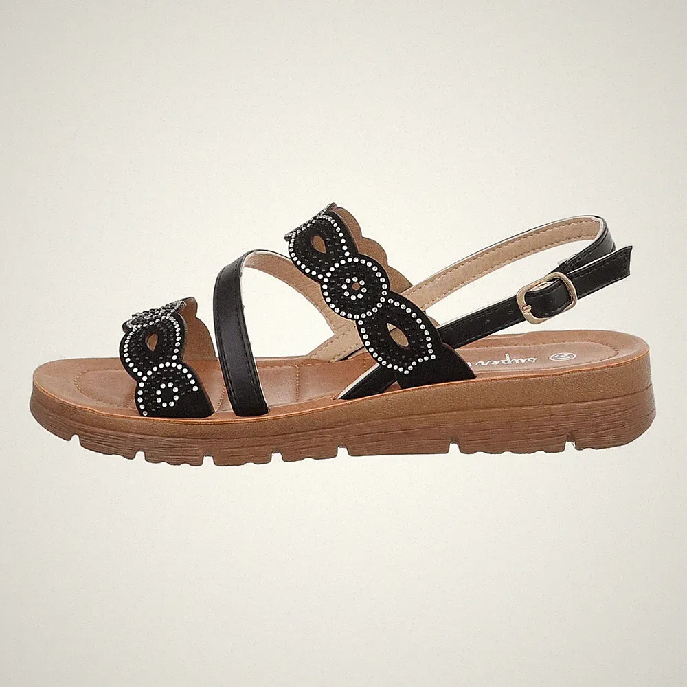 Riemchensandalen Damenschuhe 4317 Ital-design In Schwarz