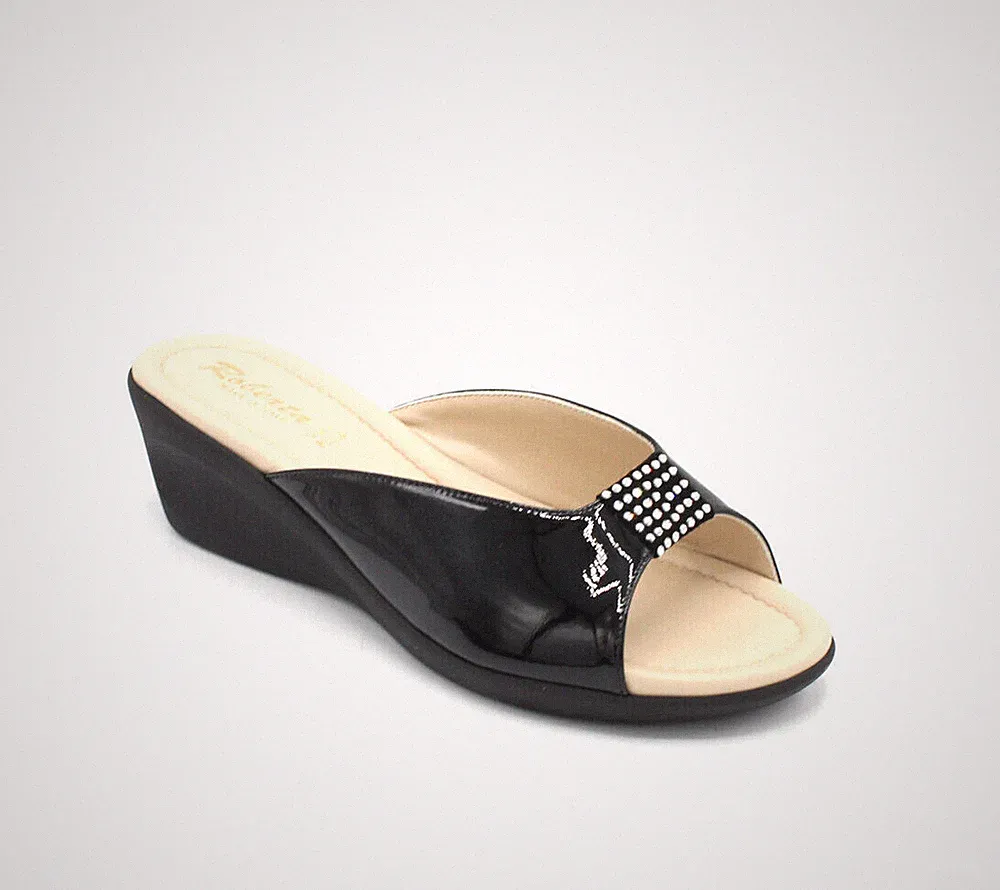 Roberta Elegante Pantoffeln Mit Glitzer Für Damen Aus Leder Sandalen