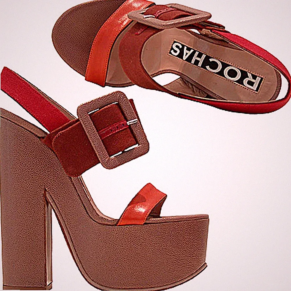 Rochas Aurelie Sandalo, Aurelie Sandalen Plateau Keil, 100% Leder Tacco 11+ cm