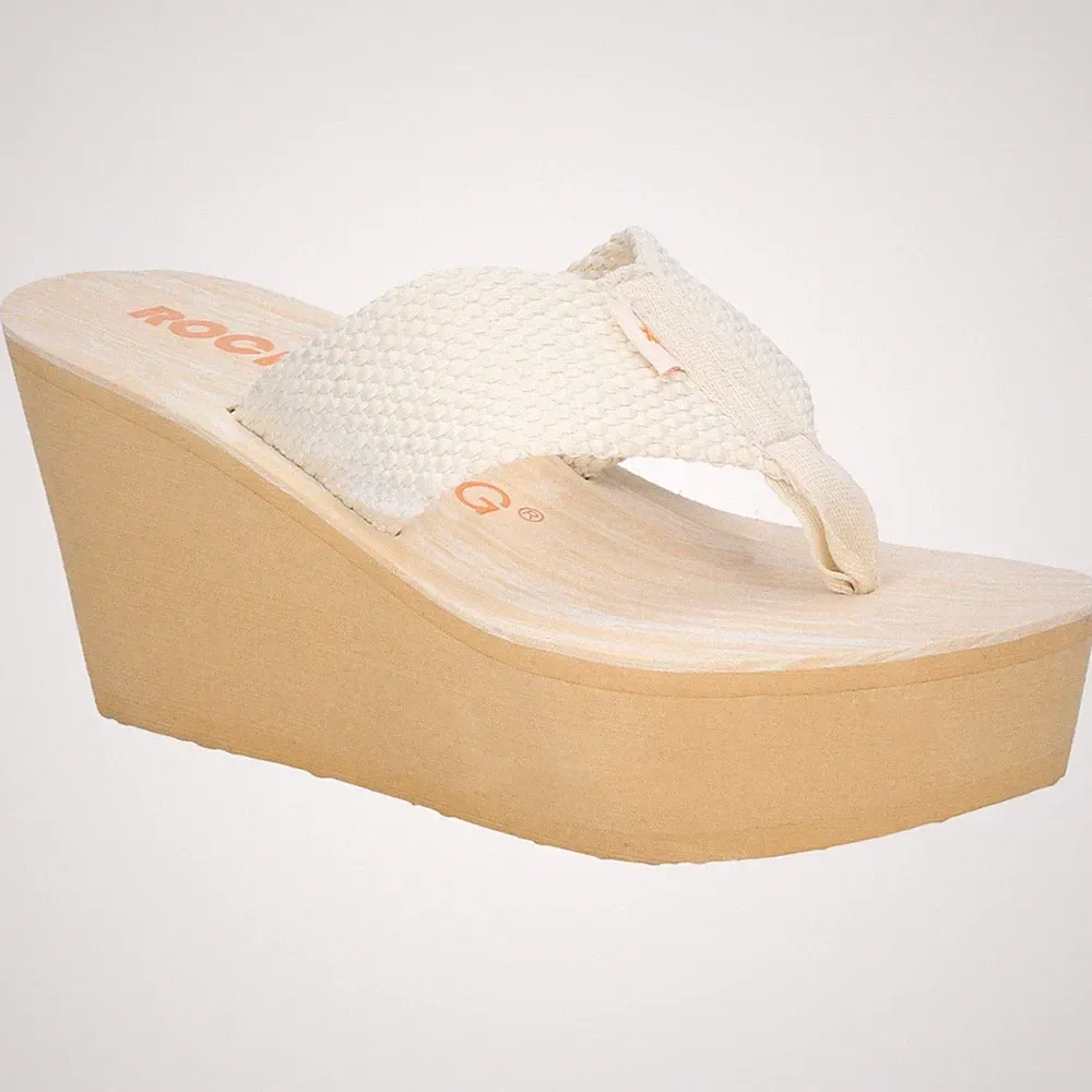Rocket Dog Diver Damen Creme Keilabsätze