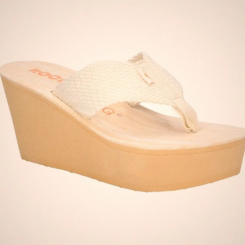 Rocket Dog Diver Nylon Damen Creme Wedges Neu