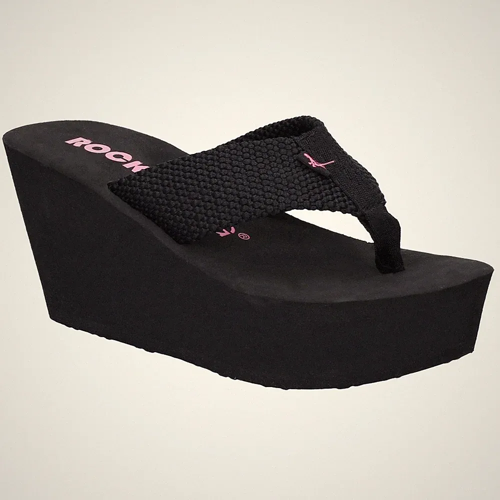 Rocket Dog Diver Nylon Damen Schwarz Wedges Neu