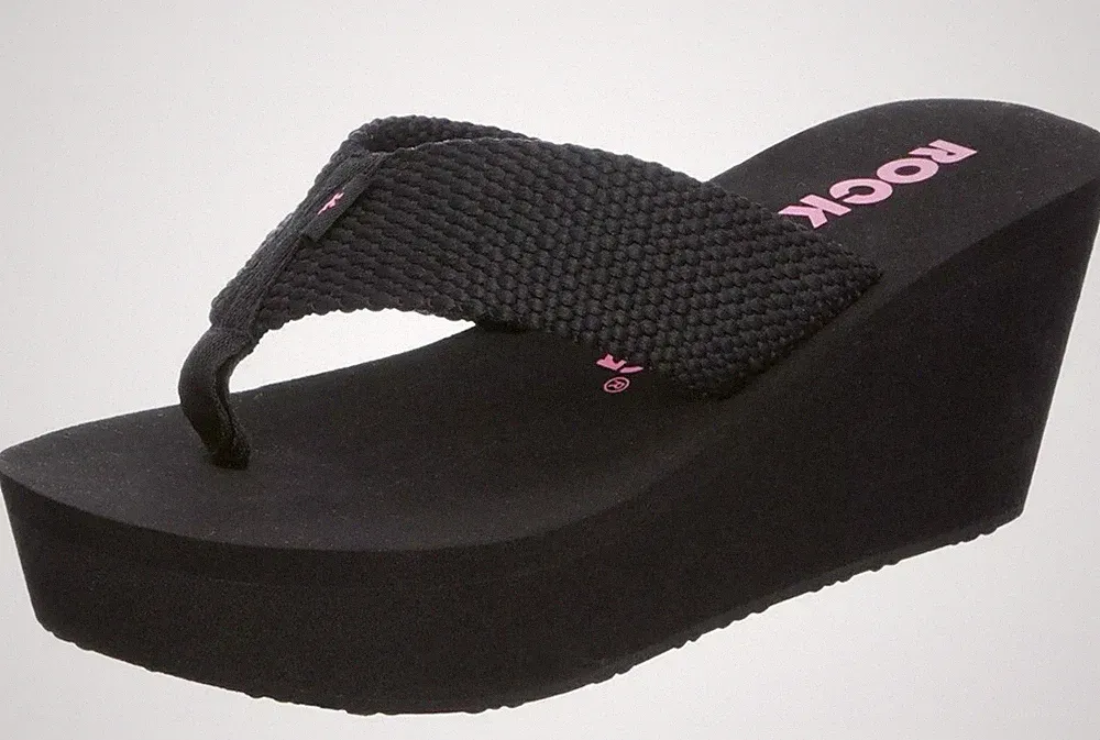 Rocket Dog Diver Webbing Damen-Sandalen UK 5 EU38 schwarz Plateau Zehentrenner Flip-Flop