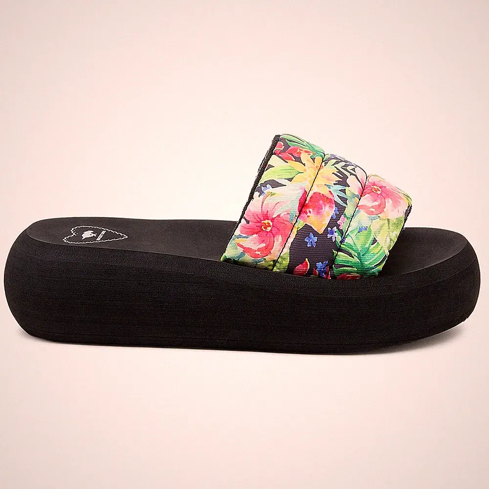 Rocket Dog Splash Bahama modische Damen-Plateausandalen Plateau-Pantoletten schwarz