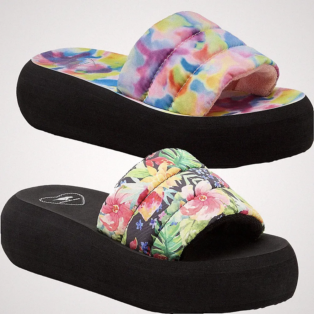 Rocket Dog Splash lässige Damen-Flip-Flop-Sandalen mit Keilabsatz Größen 4 bis 8